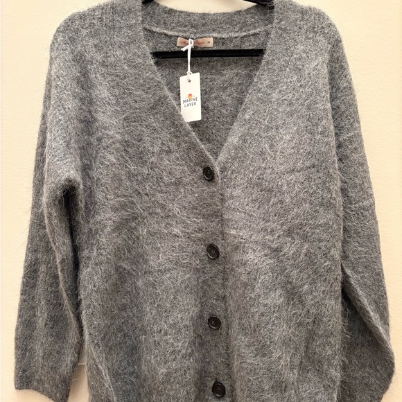 Marine Layer Sweaters - Marine Layer Siri Alpaca Oversized Cardigan in Charcoal